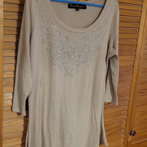 French Bazaar Jewel Studded Tunic Top - Picture 4 of 10